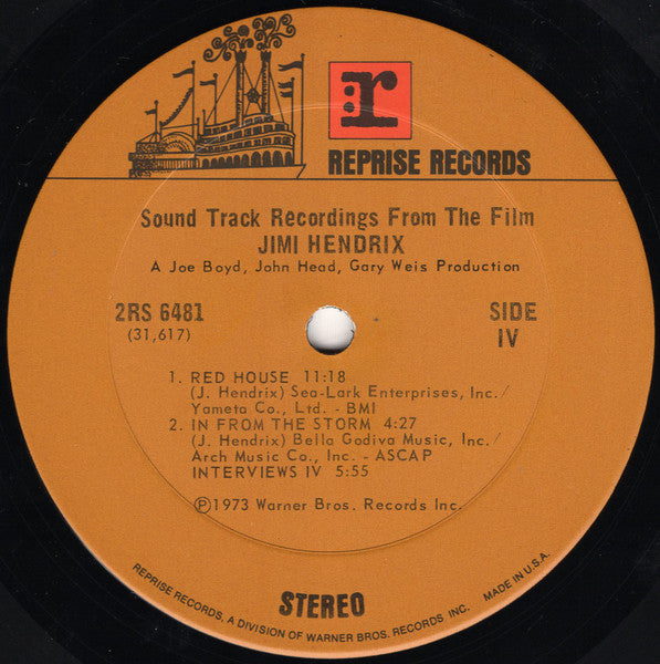 Jimi Hendrix - Sound Track Recordings From The Film "Jimi Hendrix" - VG+ 2 LP Record 1973 Reprise USA Original Vinyl - Psychedelic Rock / Blues Rock - Shuga Records