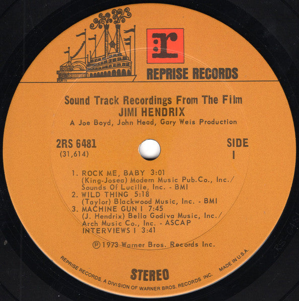 Jimi Hendrix - Sound Track Recordings From The Film "Jimi Hendrix" - VG+ 2 LP Record 1973 Reprise USA Original Vinyl - Psychedelic Rock / Blues Rock - Shuga Records