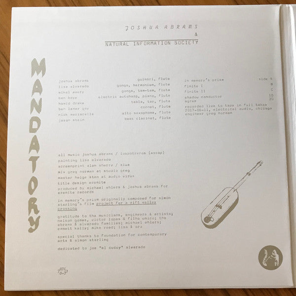Joshua Abrams Natural Information Society - Mandatory Reality - New 2 LP Record 2019 Eremite Clear Vinyl 2nd Edition - Avant-garde Jazz - Shuga Records