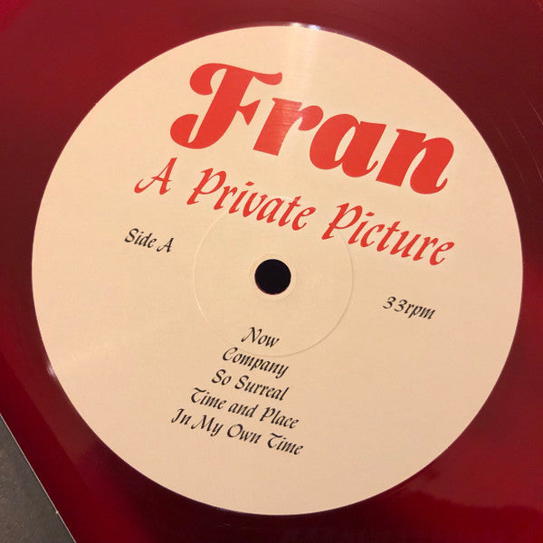 Fran - A Private Picture - New (Opened to verify color) LP Record 2019 Fire Talk Red Vinyl - Chicago Indie Rock / Alternative Rock / Folk Rock - Shuga Records