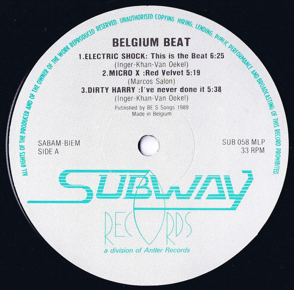 Various - Belgian Beat - 1st Six-Pack - Mint- LP Record 1989 Subway Belgium Vinyl - Electronic / New Beat / Hard Beat - Shuga Records