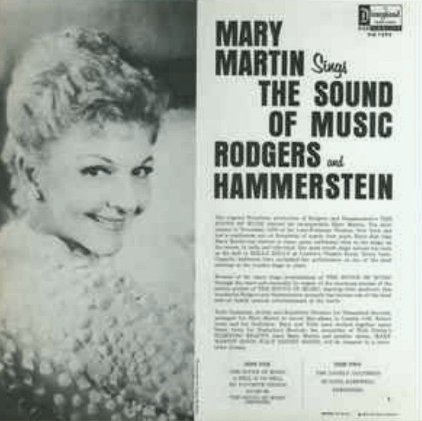 Mary Martin - Songs From The Sound Of Music - VG+ LP Record 1966 Walt Disney Disneyland USA Mono Vinyl Original - Soundtrack - Shuga Records