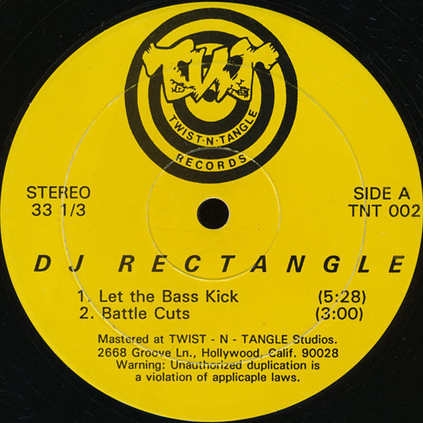 DJ Rectangle - Let The Bass Kick - VG LP Record 1992 Twist-N-Tangle USA Vinyl - Hip Hop / DJ Battle Tool / Breaks - Shuga Records