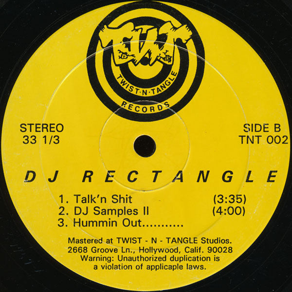 DJ Rectangle - Let The Bass Kick - VG LP Record 1992 Twist-N-Tangle USA Vinyl - Hip Hop / DJ Battle Tool / Breaks - Shuga Records