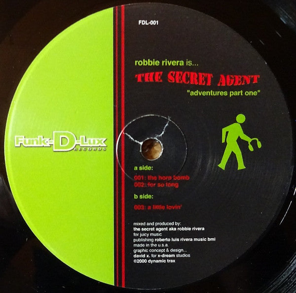 Robbie Rivera Is... The Secret Agent - Adventures Part One - VG+ 12" Single Record 2000 Funk-D-Lux Vinyl - House - Shuga Records