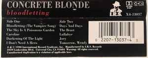 Concrete Blonde - Bloodletting - Mint- Cassette 1990 I.R.S. USA Tape - Alternative Rock / Goth Rock - Shuga Records