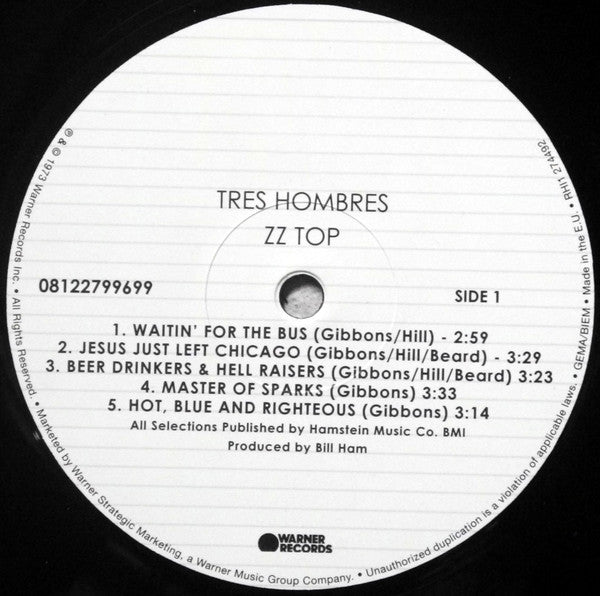 ZZ Top – Tres Hombres (1973) - Mint- LP Record 2020 Warner 180 gram Vinyl - Classic Rock / Southern Rock - Shuga Records