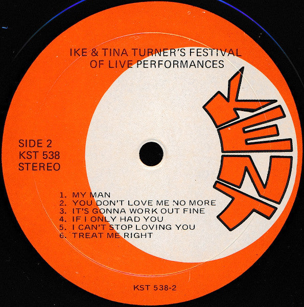 Ike & Tina Turner - Ike & Tina Turner's Festival Of Live Performances - VG+ LP Record 1970 Kent USA Original Vinyl - Soul / Funk / Rhythm & Blues - Shuga Records