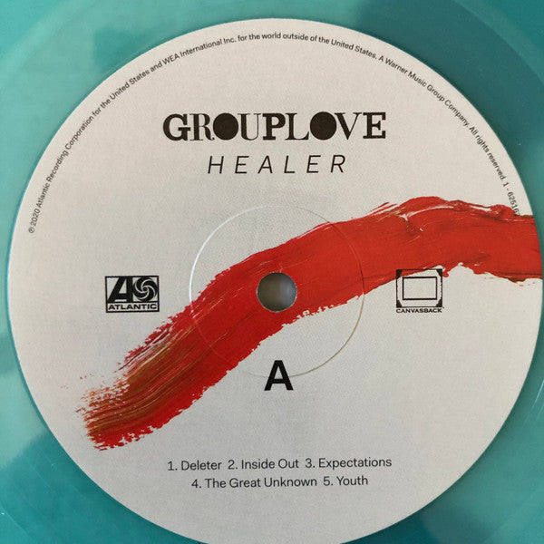 Grouplove - Healer - Mint- LP Record 2020 Atlantic USA Transparent Blue Vinyl & 10 Cards - Indie Rock / Indie Pop