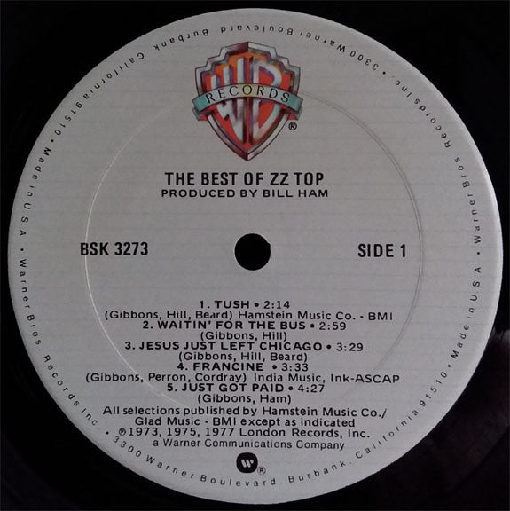 ZZ Top - The Best of ZZ Top - VG+ LP Record 1977 Warner USA Vinyl - Rock / Blues Rock - Shuga Records