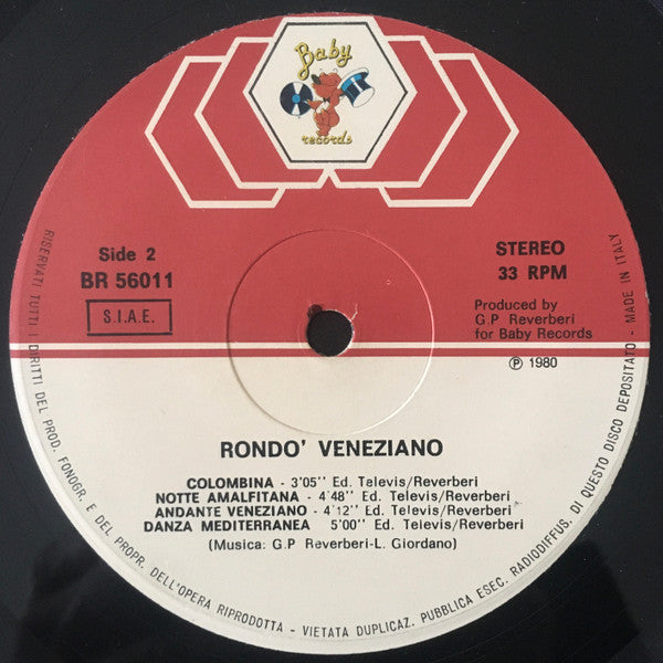 Rondo' Veneziano - Rondo Veneziano - VG+ LP Record 1980 Baby Italy Original Vinyl - Electronic / Classical - Shuga Records