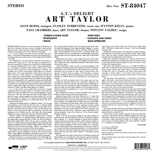 Art Taylor - A.T.’s Delight (1960) - New LP Record 2020 Blue Note 180 gram Vinyl - Jazz / Hard Bop