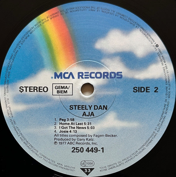 Steely Dan - Aja - VG+ LP Record 1977 MCA Europe Vinyl - Pop Rock / Fusion / Classic Rock - Shuga Records