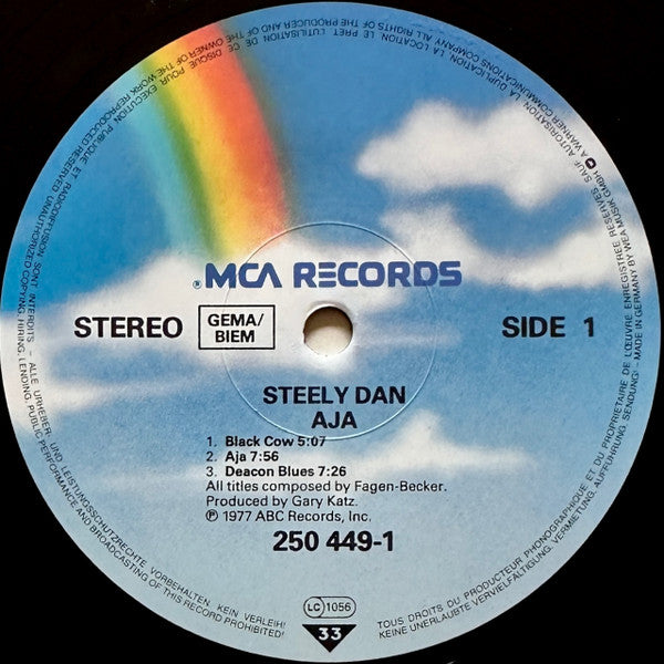 Steely Dan - Aja - VG+ LP Record 1977 MCA Europe Vinyl - Pop Rock / Fusion / Classic Rock - Shuga Records