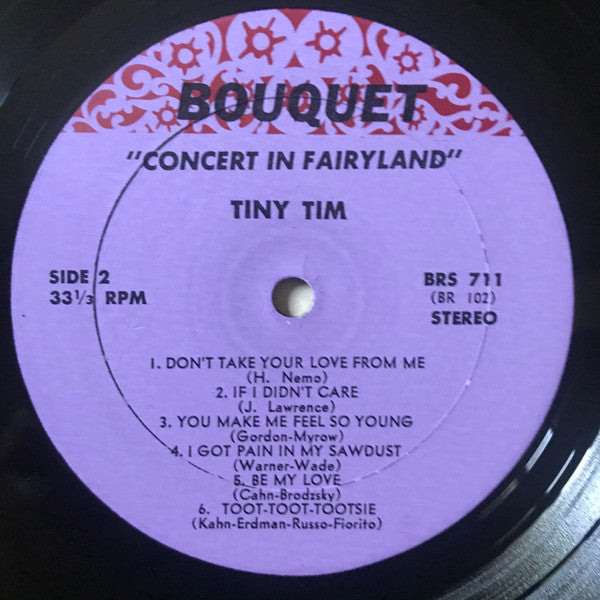 Tiny Tim - With Love And Kisses From Tiny Tim / Concert In Fairyland - VG+ LP Record 1968 Bouquet USA Vinyl - Pop Rock / Folk / Avantgarde / Music Hall - Shuga Records