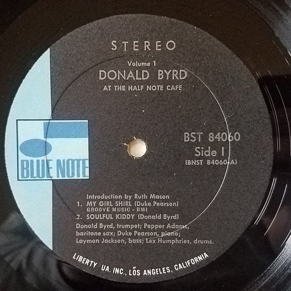 Donald Byrd - At The Half Note Cafe, Volume 1 (1961) - VG+ LP Record 1970 Blue Note USA Stereo Vinyl - Jazz / Hard Bop - Shuga Records
