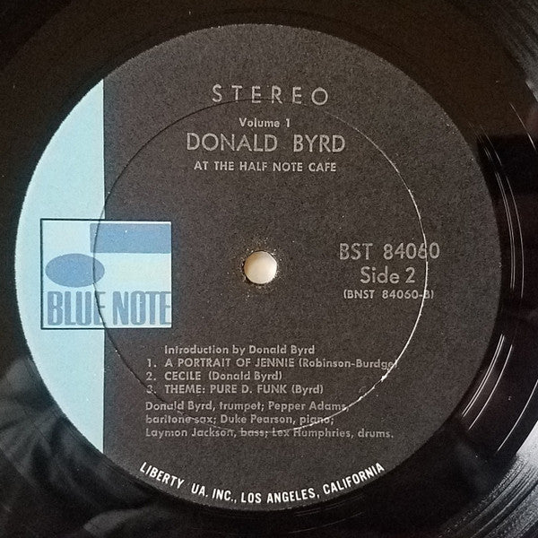 Donald Byrd - At The Half Note Cafe, Volume 1 (1961) - VG+ LP Record 1970 Blue Note USA Stereo Vinyl - Jazz / Hard Bop - Shuga Records