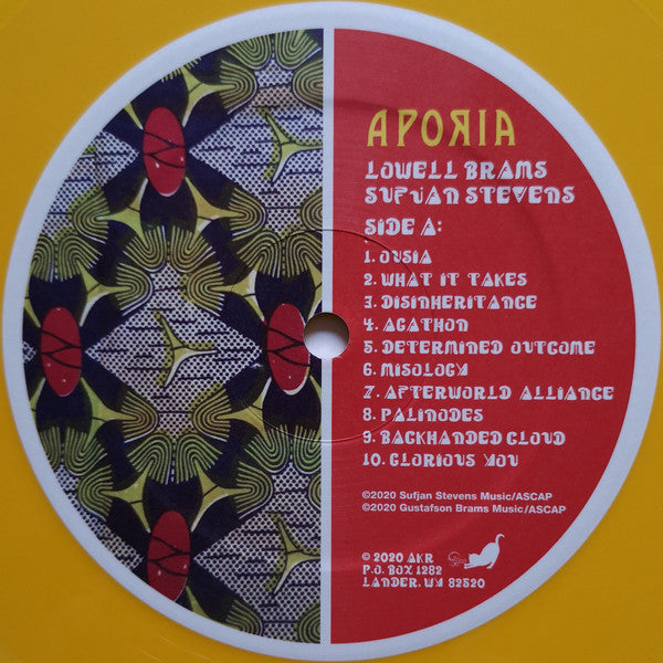 Sufjan Stevens & Lowell Brams - Aporia - New LP Record 2020 Asthmatic Kitty Yellow Vinyl - Ambient - Shuga Records