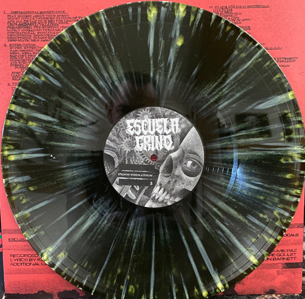 Escuela Grind - Indoctrination - Mint- LP Record 2020 Armageddon To Live A Lie USA Green With Neon Yellow Splatter Vinyl & Download - Grindcore / Power Violence