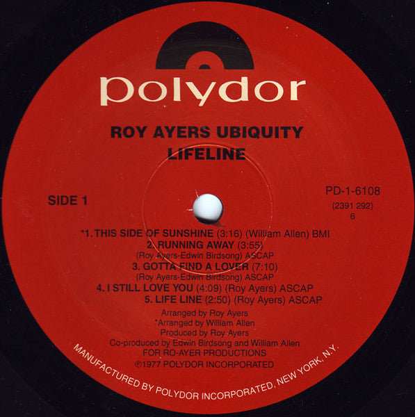 Roy Ayers Ubiquity - Lifeline (1977) - Mint- LP Record 2000's Polydor 180 gram Vinyl - Jazz / Jazz-Funk / Disco - Shuga Records