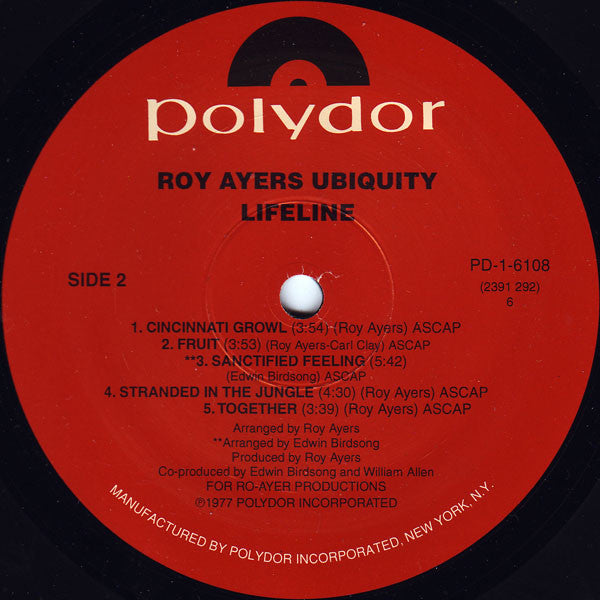 Roy Ayers Ubiquity - Lifeline (1977) - Mint- LP Record 2000's Polydor 180 gram Vinyl - Jazz / Jazz-Funk / Disco - Shuga Records