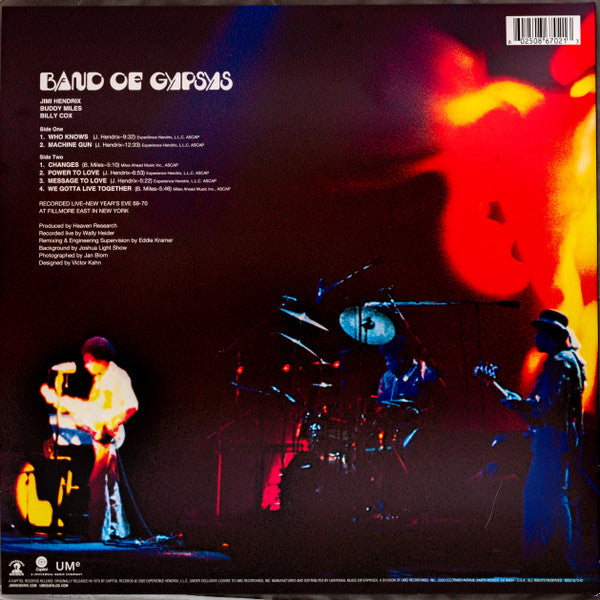 Jimi Hendrix – Band of Gypsys (1970) - VG+ LP Record 2020 Capitol USA 180 Vinyl, Booklet & Poster - Psychedelic Rock / Blues Rock - Shuga Records