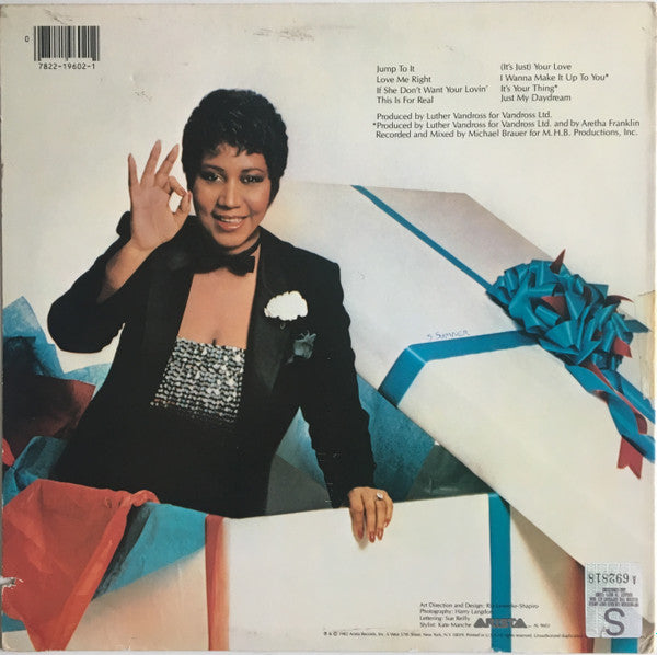 Aretha Franklin - Jump To It - VG+ LP Record 1982 Arista USA Vinyl - Rhythm & Blues / Funk / Synth-pop - Shuga Records