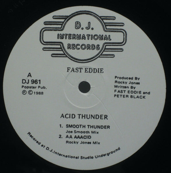 Fast Eddie - Acid Thunder - VG- (low grade, Side B plays with clicks) 12" Single 1988 USA - Chicago Acid House - Shuga Records