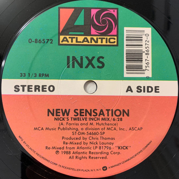 INXS – New Sensation (Nick Twelve Inch Mix) - VG+ 12" Single Record 1988 Atlantic USA Vinyl - Pop Rock /  Dance-pop / Synth-pop - Shuga Records