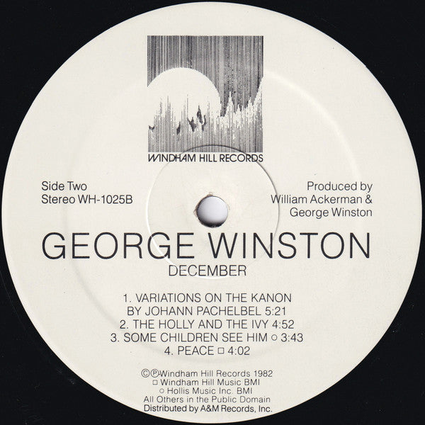 George Winston - December - VG+ LP Record 1982 Windham Hill USA Vinyl - New Age / Contemporary / Ambient - Shuga Records