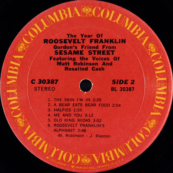 Roosevelt Franklin - The Year Of Roosevelt Franklin (Gordon's Friend From Sesame Street) - VG LP Record 1970 Columbia USA Vinyl - Children's Educational / Soul / Funk - Shuga Records