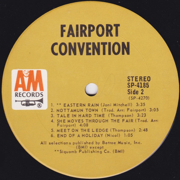Fairport Convention - Fairport Convention - VG+ LP Record 1969 A&M USA Original Vinyl - Folk Rock - Shuga Records