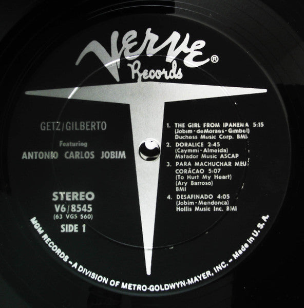 Stan Getz / João Gilberto Featuring Antonio Carlos Jobim - Getz / Gilberto - VG+ LP Record 1964 Verve USA Stereo Original Vinyl - Jazz / Bossa Nova / Latin - Shuga Records