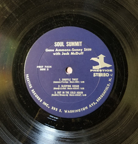 Gene Ammons And Sonny Stitt With Brother Jack McDuff - Soul Summit (1962) - VG+ LP Record 1966 Prestige - Jazz / Soul-Jazz - Shuga Records