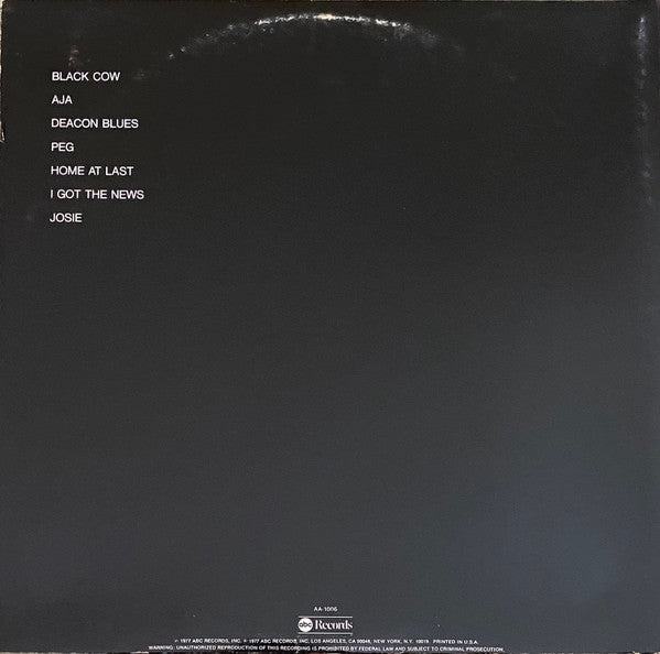 Steely Dan - Aja - VG+ LP Record 1977 ABC USA Original Vinyl - Pop Rock / Jazz-Funk / Fusion - Shuga Records