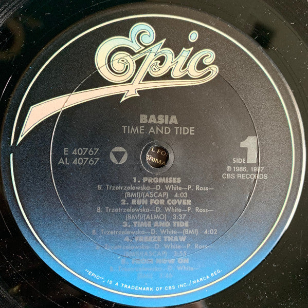 Basia - Time And Tide - Mint- LP Record 1987 Epic USA Vinyl - Smooth Jazz / Pop / Synth-pop - Shuga Records