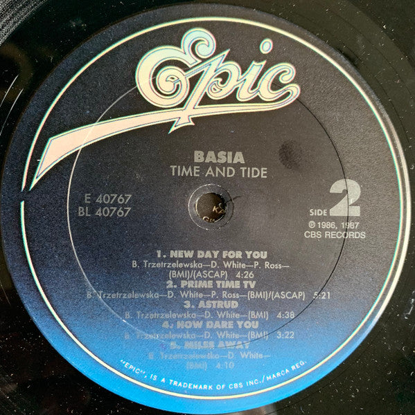Basia - Time And Tide - Mint- LP Record 1987 Epic USA Vinyl - Smooth Jazz / Pop / Synth-pop - Shuga Records
