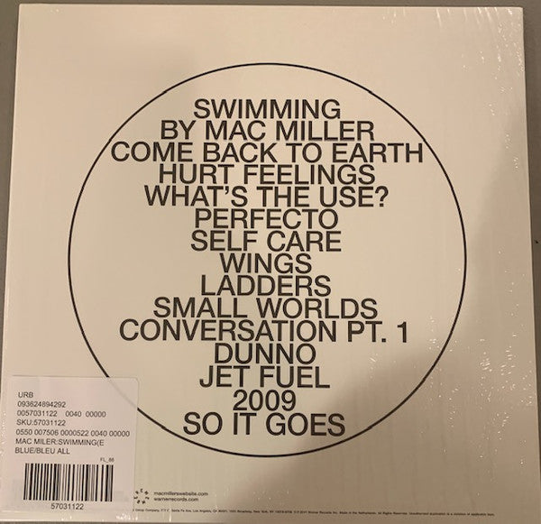 Mac Miller - Swimming (2018) - New 2 LP Record 2020 Warner REMember Urban Outfitters Transparent Blue Vinyl - Hip Hop - Shuga Records