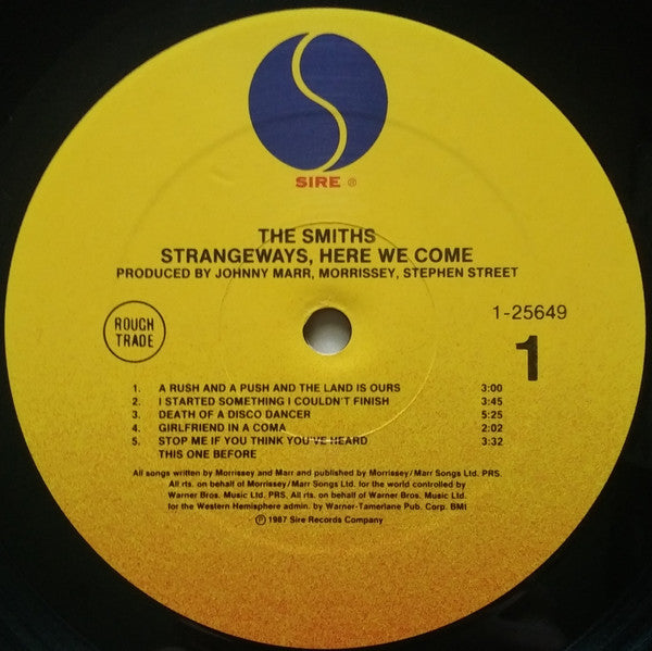 The Smiths - Strangeways, Here We Come - Mint- LP Record 1987 Sire Rough Trade USA Original Press & Matching Inner Sleeve - Alternative Rock / Indie Rock - Shuga Records