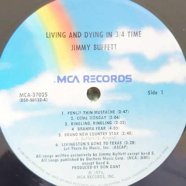 Jimmy Buffett - Living And Dying In 3/4 Time (1974) - VG+ LP Record 1980 MCA USA Vinyl - Pop Rock / Country Rock (Copy) - Shuga Records