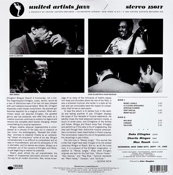 Duke Ellington / Charlie Mingus / Max Roach ‎– Money Jungle (1962) - New LP Record 2020 Blue Note Tone Poet 180 Gram Vinyl - Jazz