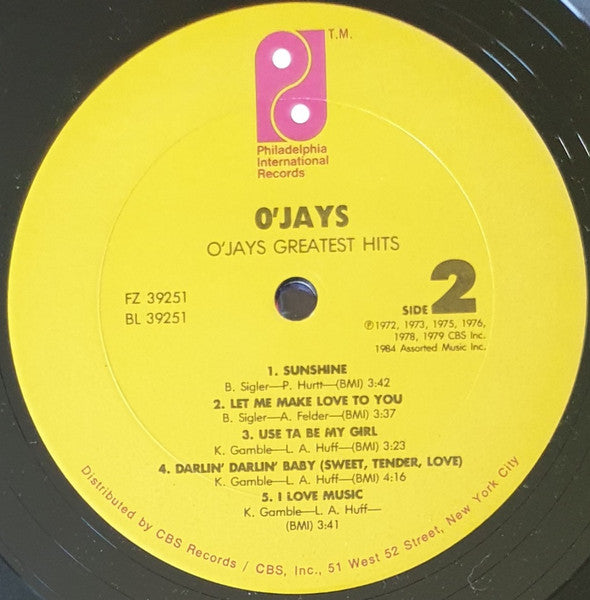 The O'Jays - The O'Jays Greatest Hits - VG+ LP Record 1984 Philadelphia Vinyl - Disco / Soul - Shuga Records