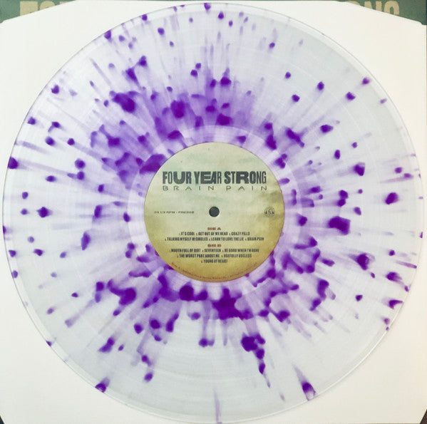 Four Year Strong - Brain Pain - New LP Record 2020 Pure Noise Clear w/ Neon Purple Splatter Vinyl & Download - Pop Punk / Hardcore - Shuga Records