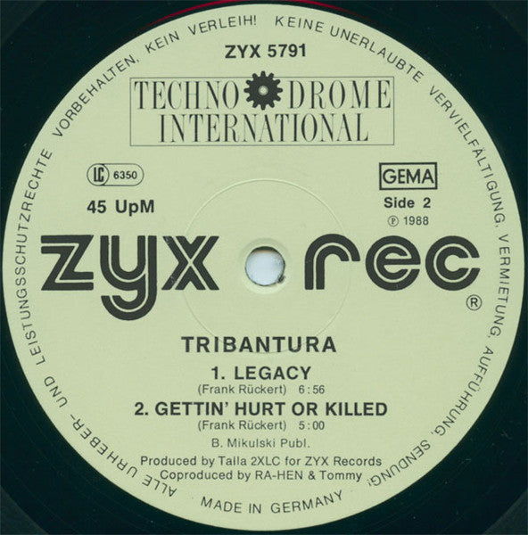 Tribantura - Lack Of Sense - Mint- 12" Single Record 1988 ZYX Germany Vinyl - Electro / EBM - Shuga Records