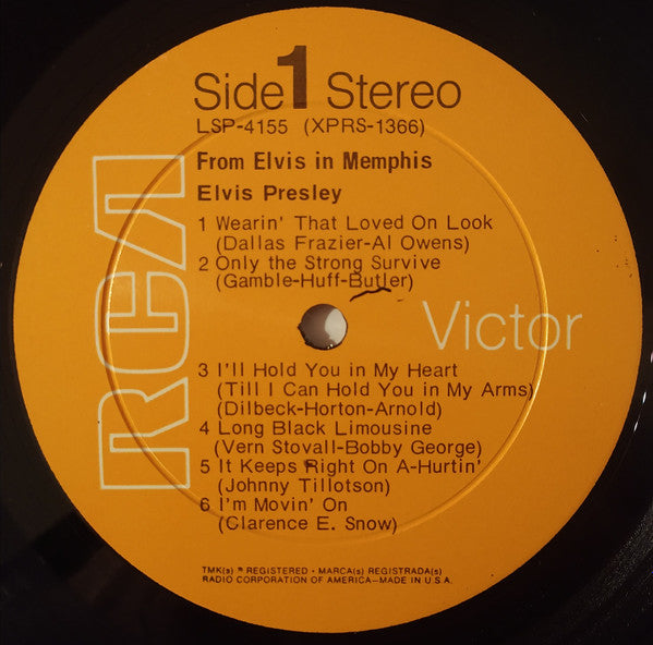 Elvis Presley - From Elvis In Memphis - VG+ LP Record 1969 RCA USA Original Vinyl - Rock & Roll / Country Rock - Shuga Records