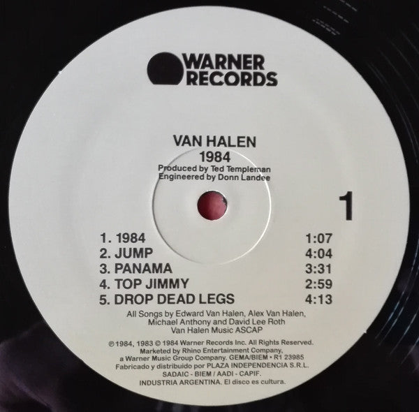 Van Halen - 1984 (1984) - Mint- LP Record 2020 Warner Import Vinyl & Insert - Hard Rock / Pop Rock / AOR