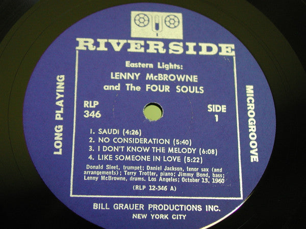 Lenny McBrowne And The Four Souls - Eastern Lights - VG+ LP Record 1960 Riverside Mono USA Vinyl - Jazz / Soul-Jazz - Shuga Records