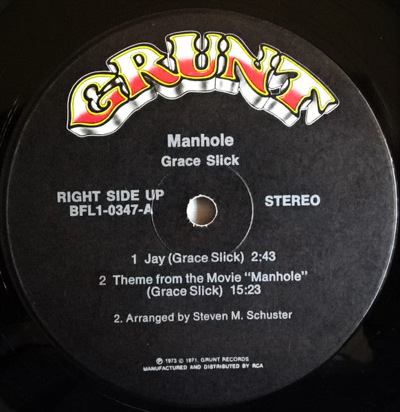 Grace Slick - Manhole - Mint- LP Record 1973 Grunt USA Vinyl, Booklet - Rock & Roll / Psychedelic Rock - Shuga Records