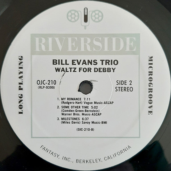 Bill Evans Trio – Waltz For Debby (1962) - Mint- LP Record 2009 Riverside Original Jazz Classics USA Vinyl - Jazz / Post Bop / Modal
