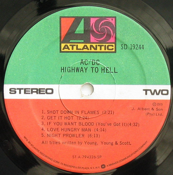 AC/DC - Highway To Hell - VG+ LP Record 1979 Atlantic USA Original Vinyl - Rock / Hard Rock - Shuga Records